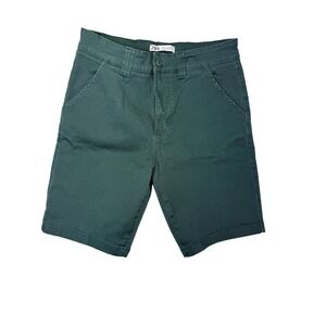 Chino Shorts Forest Green Cotton Stretch Twill Size 31 Mens Casual Y2K VTG